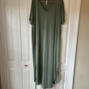 My Story Army Green V-Neck Maxi Dress XL